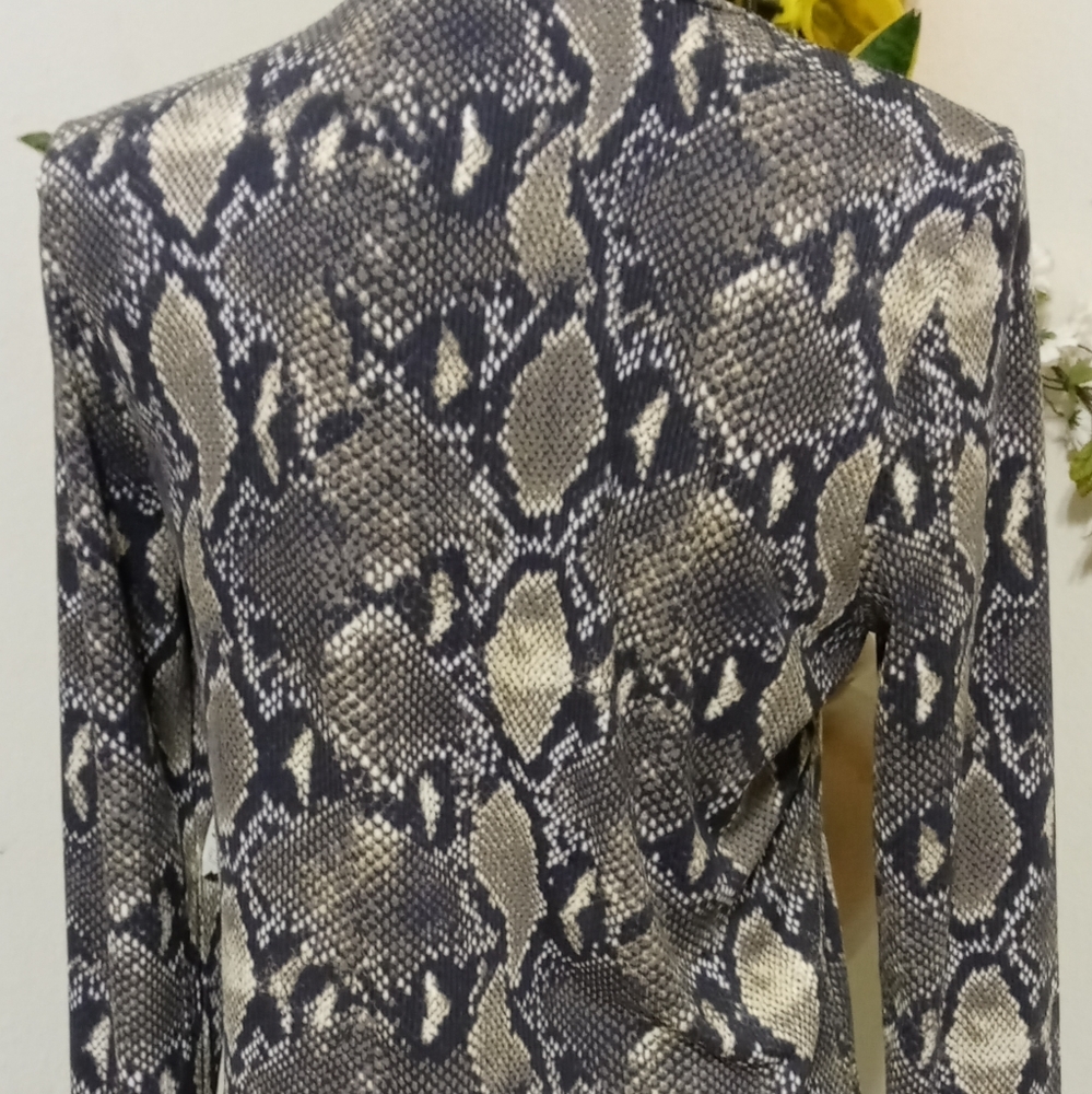 High-Neck Python Print Blouse - Picture 2 of 2